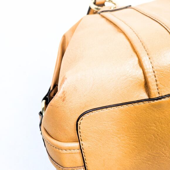 Dana Buchman Mustard Faux Leather Barrel Shoulder Bag — NWT - Picture 7 of 8